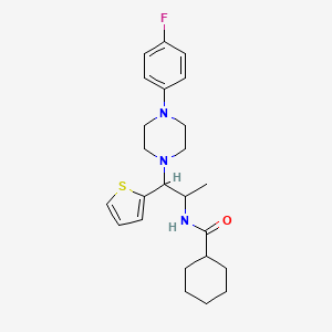 molecular formula C24H32FN3OS B6486266 N-{1-[4-(4-fluorophenyl)piperazin-1-yl]-1-(thiophen-2-yl)propan-2-yl}cyclohexanecarboxamide CAS No. 863017-39-4