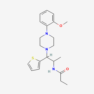 molecular formula C21H29N3O2S B6486273 N-{1-[4-(2-methoxyphenyl)piperazin-1-yl]-1-(thiophen-2-yl)propan-2-yl}propanamide CAS No. 887206-65-7