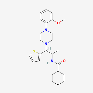molecular formula C25H35N3O2S B6486275 N-{1-[4-(2-methoxyphenyl)piperazin-1-yl]-1-(thiophen-2-yl)propan-2-yl}cyclohexanecarboxamide CAS No. 887206-77-1