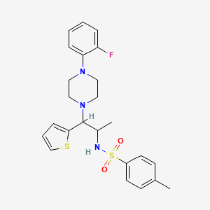 N-{1-[4-(2-fluorophenyl)piperazin-1-yl]-1-(thiophen-2-yl)propan-2-yl}-4-methylbenzene-1-sulfonamide