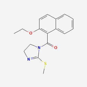 molecular formula C17H18N2O2S B6486296 1-(2-ethoxynaphthalene-1-carbonyl)-2-(methylsulfanyl)-4,5-dihydro-1H-imidazole CAS No. 6253-93-6