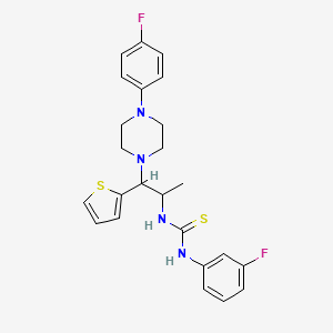 molecular formula C24H26F2N4S2 B6486301 1-(3-fluorophenyl)-3-{1-[4-(4-fluorophenyl)piperazin-1-yl]-1-(thiophen-2-yl)propan-2-yl}thiourea CAS No. 863017-92-9
