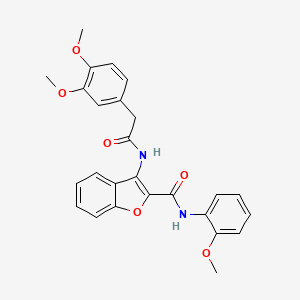 molecular formula C26H24N2O6 B6486306 3-[2-(3,4-dimethoxyphenyl)acetamido]-N-(2-methoxyphenyl)-1-benzofuran-2-carboxamide CAS No. 862830-20-4