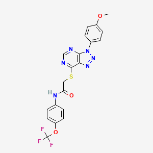 molecular formula C20H15F3N6O3S B6486332 2-{[3-(4-methoxyphenyl)-3H-[1,2,3]triazolo[4,5-d]pyrimidin-7-yl]sulfanyl}-N-[4-(trifluoromethoxy)phenyl]acetamide CAS No. 863500-52-1