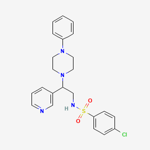 4-chloro-N-[2-(4-phenylpiperazin-1-yl)-2-(pyridin-3-yl)ethyl]benzene-1-sulfonamide