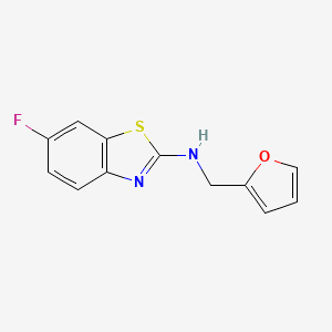 molecular formula C12H9FN2OS B6486372 6-fluoro-N-[(furan-2-yl)methyl]-1,3-benzothiazol-2-amine CAS No. 1251623-60-5