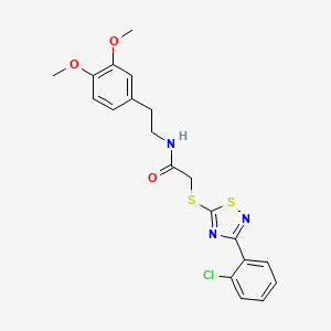 molecular formula C20H20ClN3O3S2 B6486378 2-{[3-(2-chlorophenyl)-1,2,4-thiadiazol-5-yl]sulfanyl}-N-[2-(3,4-dimethoxyphenyl)ethyl]acetamide CAS No. 864919-52-8