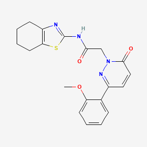 molecular formula C20H20N4O3S B6486387 2-[3-(2-methoxyphenyl)-6-oxo-1,6-dihydropyridazin-1-yl]-N-(4,5,6,7-tetrahydro-1,3-benzothiazol-2-yl)acetamide CAS No. 1251682-19-5
