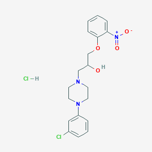 molecular formula C19H23Cl2N3O4 B6486399 1-[4-(3-chlorophenyl)piperazin-1-yl]-3-(2-nitrophenoxy)propan-2-ol hydrochloride CAS No. 1216829-90-1
