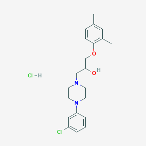 molecular formula C21H28Cl2N2O2 B6486402 1-[4-(3-chlorophenyl)piperazin-1-yl]-3-(2,4-dimethylphenoxy)propan-2-ol hydrochloride CAS No. 1215621-96-7