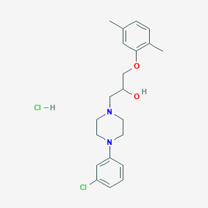 molecular formula C21H28Cl2N2O2 B6486406 1-[4-(3-chlorophenyl)piperazin-1-yl]-3-(2,5-dimethylphenoxy)propan-2-ol hydrochloride CAS No. 1219208-85-1