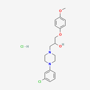 molecular formula C20H26Cl2N2O3 B6486414 1-[4-(3-chlorophenyl)piperazin-1-yl]-3-(4-methoxyphenoxy)propan-2-ol hydrochloride CAS No. 1216768-04-5