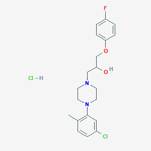 molecular formula C20H25Cl2FN2O2 B6486425 1-[4-(5-chloro-2-methylphenyl)piperazin-1-yl]-3-(4-fluorophenoxy)propan-2-ol hydrochloride CAS No. 1216416-95-3