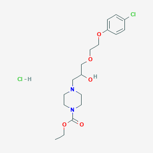 molecular formula C18H28Cl2N2O5 B6486445 ethyl 4-{3-[2-(4-chlorophenoxy)ethoxy]-2-hydroxypropyl}piperazine-1-carboxylate hydrochloride CAS No. 1215799-38-4