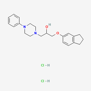 1-(2,3-dihydro-1H-inden-5-yloxy)-3-(4-phenylpiperazin-1-yl)propan-2-ol dihydrochloride