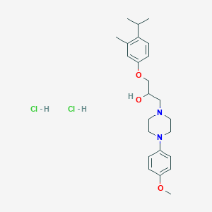 molecular formula C24H36Cl2N2O3 B6486453 1-[4-(4-methoxyphenyl)piperazin-1-yl]-3-[3-methyl-4-(propan-2-yl)phenoxy]propan-2-ol dihydrochloride CAS No. 1177879-57-0