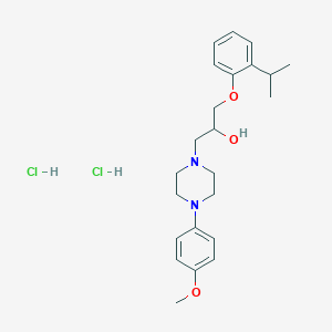 molecular formula C23H34Cl2N2O3 B6486471 1-[4-(4-methoxyphenyl)piperazin-1-yl]-3-[2-(propan-2-yl)phenoxy]propan-2-ol dihydrochloride CAS No. 1216486-10-0