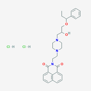 3-(2-{4-[2-hydroxy-3-(1-phenylpropoxy)propyl]piperazin-1-yl}ethyl)-3-azatricyclo[7.3.1.0^{5,13}]trideca-1(13),5,7,9,11-pentaene-2,4-dione dihydrochloride