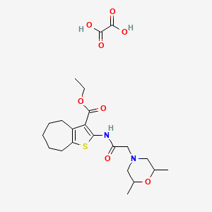 B6486486 ethyl 2-[2-(2,6-dimethylmorpholin-4-yl)acetamido]-4H,5H,6H,7H,8H-cyclohepta[b]thiophene-3-carboxylate; oxalic acid CAS No. 1051924-45-8