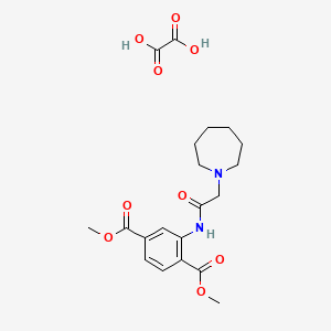 molecular formula C20H26N2O9 B6486492 1,4-dimethyl 2-[2-(azepan-1-yl)acetamido]benzene-1,4-dicarboxylate; oxalic acid CAS No. 1215800-84-2