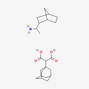 molecular formula C22H35NO4 B6486500 1-{bicyclo[2.2.1]heptan-2-yl}ethan-1-amine; 2-(adamantan-1-yl)propanedioic acid CAS No. 1212066-06-2