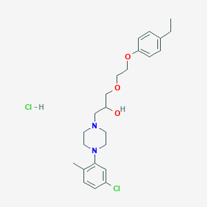 molecular formula C24H34Cl2N2O3 B6486514 1-[4-(5-chloro-2-methylphenyl)piperazin-1-yl]-3-[2-(4-ethylphenoxy)ethoxy]propan-2-ol hydrochloride CAS No. 1216827-24-5
