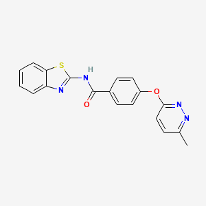 molecular formula C19H14N4O2S B6486516 N-(1,3-benzothiazol-2-yl)-4-[(6-methylpyridazin-3-yl)oxy]benzamide CAS No. 1251683-27-8