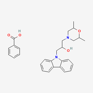 1-(9H-carbazol-9-yl)-3-(2,6-dimethylmorpholin-4-yl)propan-2-ol; benzoic acid