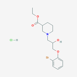 molecular formula C17H25BrClNO4 B6486554 ethyl 1-[3-(2-bromophenoxy)-2-hydroxypropyl]piperidine-3-carboxylate hydrochloride CAS No. 1216571-32-2