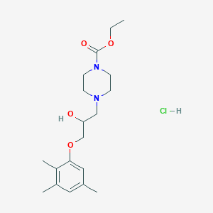 molecular formula C19H31ClN2O4 B6486588 ethyl 4-[2-hydroxy-3-(2,3,5-trimethylphenoxy)propyl]piperazine-1-carboxylate hydrochloride CAS No. 1215617-92-7