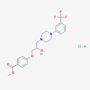 molecular formula C22H26ClF3N2O4 B6486596 methyl 4-(2-hydroxy-3-{4-[3-(trifluoromethyl)phenyl]piperazin-1-yl}propoxy)benzoate hydrochloride CAS No. 1217078-19-7