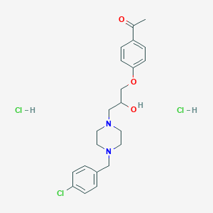 molecular formula C22H29Cl3N2O3 B6486604 1-[4-(3-{4-[(4-chlorophenyl)methyl]piperazin-1-yl}-2-hydroxypropoxy)phenyl]ethan-1-one dihydrochloride CAS No. 1179408-15-1