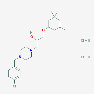 molecular formula C23H39Cl3N2O2 B6486606 1-{4-[(4-chlorophenyl)methyl]piperazin-1-yl}-3-[(3,3,5-trimethylcyclohexyl)oxy]propan-2-ol CAS No. 1217708-23-0