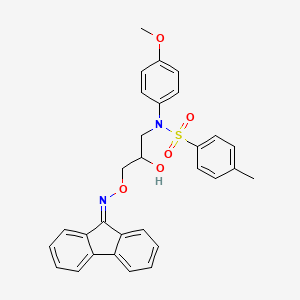 N-(3-{[(9H-fluoren-9-ylidene)amino]oxy}-2-hydroxypropyl)-N-(4-methoxyphenyl)-4-methylbenzene-1-sulfonamide
