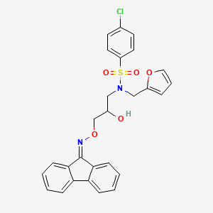 4-chloro-N-(3-{[(9H-fluoren-9-ylidene)amino]oxy}-2-hydroxypropyl)-N-[(furan-2-yl)methyl]benzene-1-sulfonamide