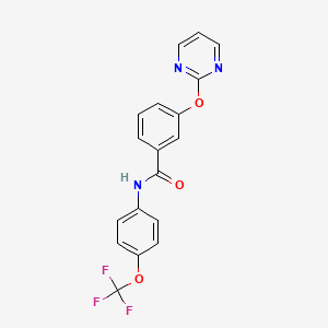 molecular formula C18H12F3N3O3 B6486650 3-(pyrimidin-2-yloxy)-N-[4-(trifluoromethoxy)phenyl]benzamide CAS No. 1251578-54-7