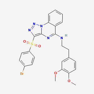 molecular formula C25H22BrN5O4S B6486655 3-(4-bromobenzenesulfonyl)-N-[2-(3,4-dimethoxyphenyl)ethyl]-[1,2,3]triazolo[1,5-a]quinazolin-5-amine CAS No. 887214-33-7