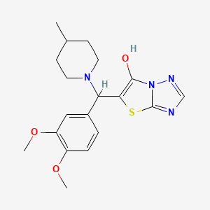 molecular formula C19H24N4O3S B6486667 5-[(3,4-dimethoxyphenyl)(4-methylpiperidin-1-yl)methyl]-[1,2,4]triazolo[3,2-b][1,3]thiazol-6-ol CAS No. 868219-58-3