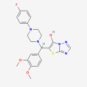 molecular formula C23H24FN5O3S B6486669 5-[(3,4-dimethoxyphenyl)[4-(4-fluorophenyl)piperazin-1-yl]methyl]-[1,2,4]triazolo[3,2-b][1,3]thiazol-6-ol CAS No. 868219-72-1