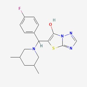 molecular formula C18H21FN4OS B6486675 5-[(3,5-dimethylpiperidin-1-yl)(4-fluorophenyl)methyl]-[1,2,4]triazolo[3,2-b][1,3]thiazol-6-ol CAS No. 1007916-64-4