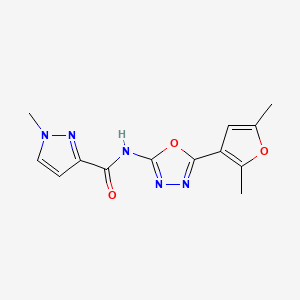 molecular formula C13H13N5O3 B6486685 N-[5-(2,5-dimethylfuran-3-yl)-1,3,4-oxadiazol-2-yl]-1-methyl-1H-pyrazole-3-carboxamide CAS No. 1251543-48-2