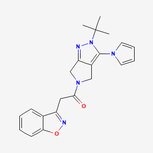 molecular formula C22H23N5O2 B6486696 2-(1,2-benzoxazol-3-yl)-1-[2-tert-butyl-3-(1H-pyrrol-1-yl)-2H,4H,5H,6H-pyrrolo[3,4-c]pyrazol-5-yl]ethan-1-one CAS No. 1257548-48-3