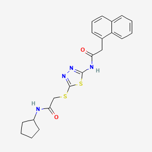 N-cyclopentyl-2-({5-[2-(naphthalen-1-yl)acetamido]-1,3,4-thiadiazol-2-yl}sulfanyl)acetamide