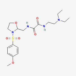 molecular formula C19H30N4O6S B6486708 N-[2-(diethylamino)ethyl]-N'-{[3-(4-methoxybenzenesulfonyl)-1,3-oxazolidin-2-yl]methyl}ethanediamide CAS No. 868981-15-1