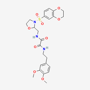 N-{[3-(2,3-dihydro-1,4-benzodioxine-6-sulfonyl)-1,3-oxazolidin-2-yl]methyl}-N'-[2-(3,4-dimethoxyphenyl)ethyl]ethanediamide