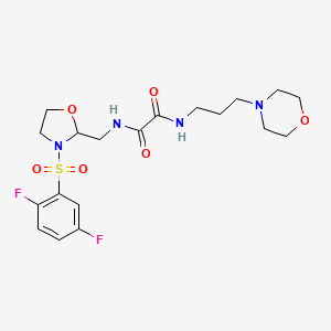 molecular formula C19H26F2N4O6S B6486746 N-{[3-(2,5-difluorobenzenesulfonyl)-1,3-oxazolidin-2-yl]methyl}-N'-[3-(morpholin-4-yl)propyl]ethanediamide CAS No. 868983-45-3