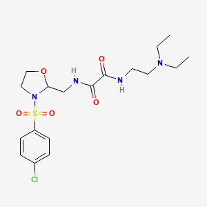 molecular formula C18H27ClN4O5S B6486752 N'-{[3-(4-chlorobenzenesulfonyl)-1,3-oxazolidin-2-yl]methyl}-N-[2-(diethylamino)ethyl]ethanediamide CAS No. 868983-47-5