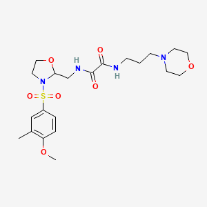 molecular formula C21H32N4O7S B6486759 N-{[3-(4-methoxy-3-methylbenzenesulfonyl)-1,3-oxazolidin-2-yl]methyl}-N'-[3-(morpholin-4-yl)propyl]ethanediamide CAS No. 868983-93-1