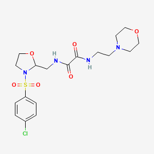 molecular formula C18H25ClN4O6S B6486766 N-{[3-(4-chlorobenzenesulfonyl)-1,3-oxazolidin-2-yl]methyl}-N'-[2-(morpholin-4-yl)ethyl]ethanediamide CAS No. 874804-95-2