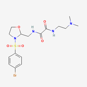 molecular formula C16H23BrN4O5S B6486775 N'-{[3-(4-bromobenzenesulfonyl)-1,3-oxazolidin-2-yl]methyl}-N-[2-(dimethylamino)ethyl]ethanediamide CAS No. 874806-17-4